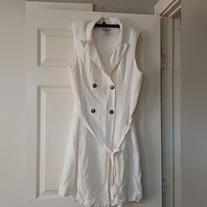 H&M Cream Double-Breasted Mini Dress